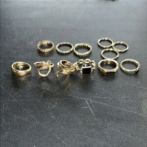 Elegant Gold-Tone Ring Set